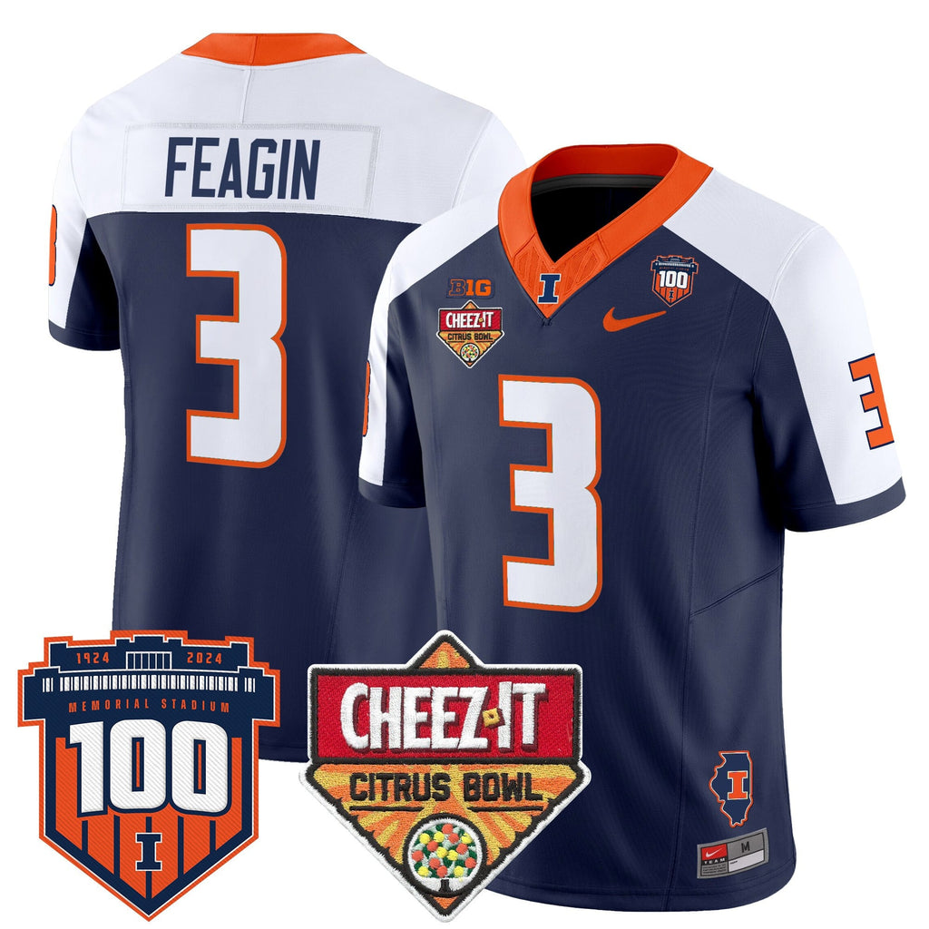Men's Illinois Fighting Illini 2025 Cheez-It Citrus Bowl Patch Vapor Limited Jersey - All Stitched