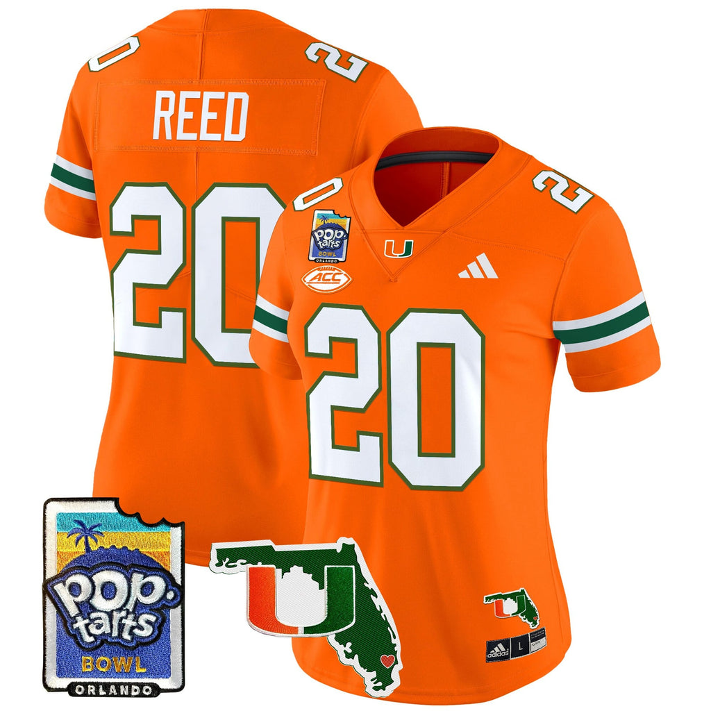 Women's Miami Hurricanes 2025 PopTarts Bowl Patch Vapor Limited Jersey - All Stitched
