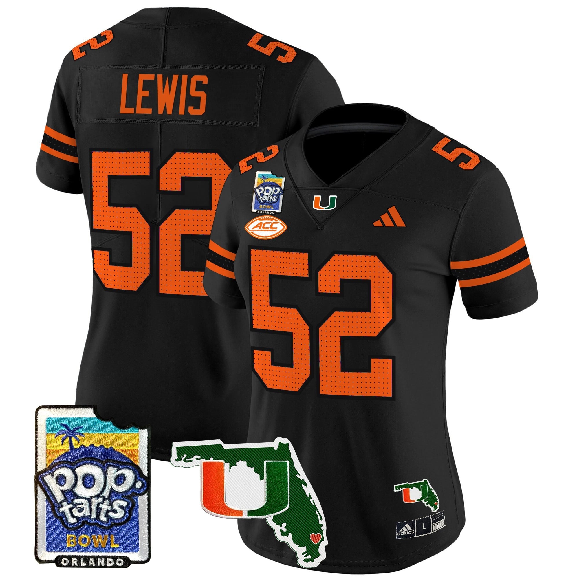 Women's Miami Hurricanes 2025 PopTarts Bowl Patch Vapor Limited Jersey - All Stitched