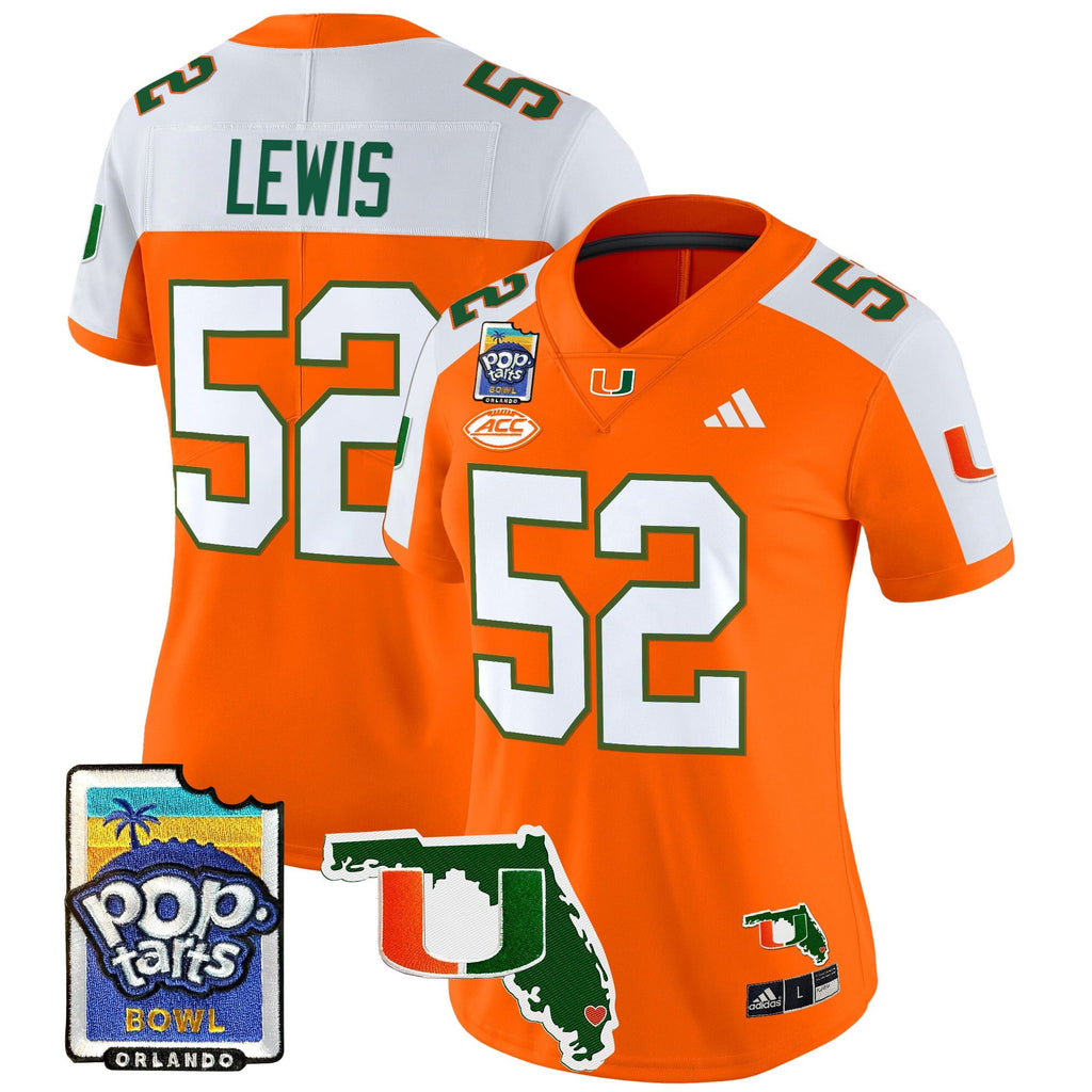 Women's Miami Hurricanes 2025 PopTarts Bowl Patch Vapor Limited Jersey - All Stitched