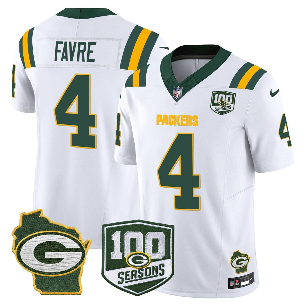 Packers 100th Season & Home Patch Vapor Limited Jersey - All Stitched