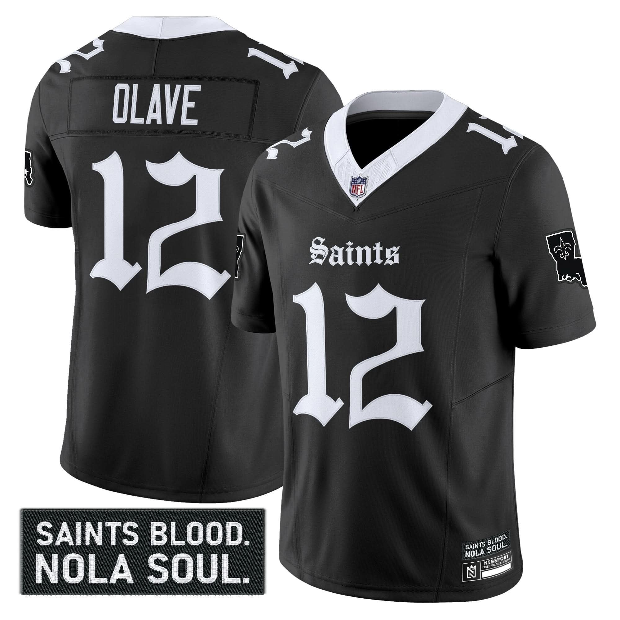 New Orleans Saints 'Gothic Vieux CarrÃÂÃÂ© Edition' Vapor Jersey - All Stitched