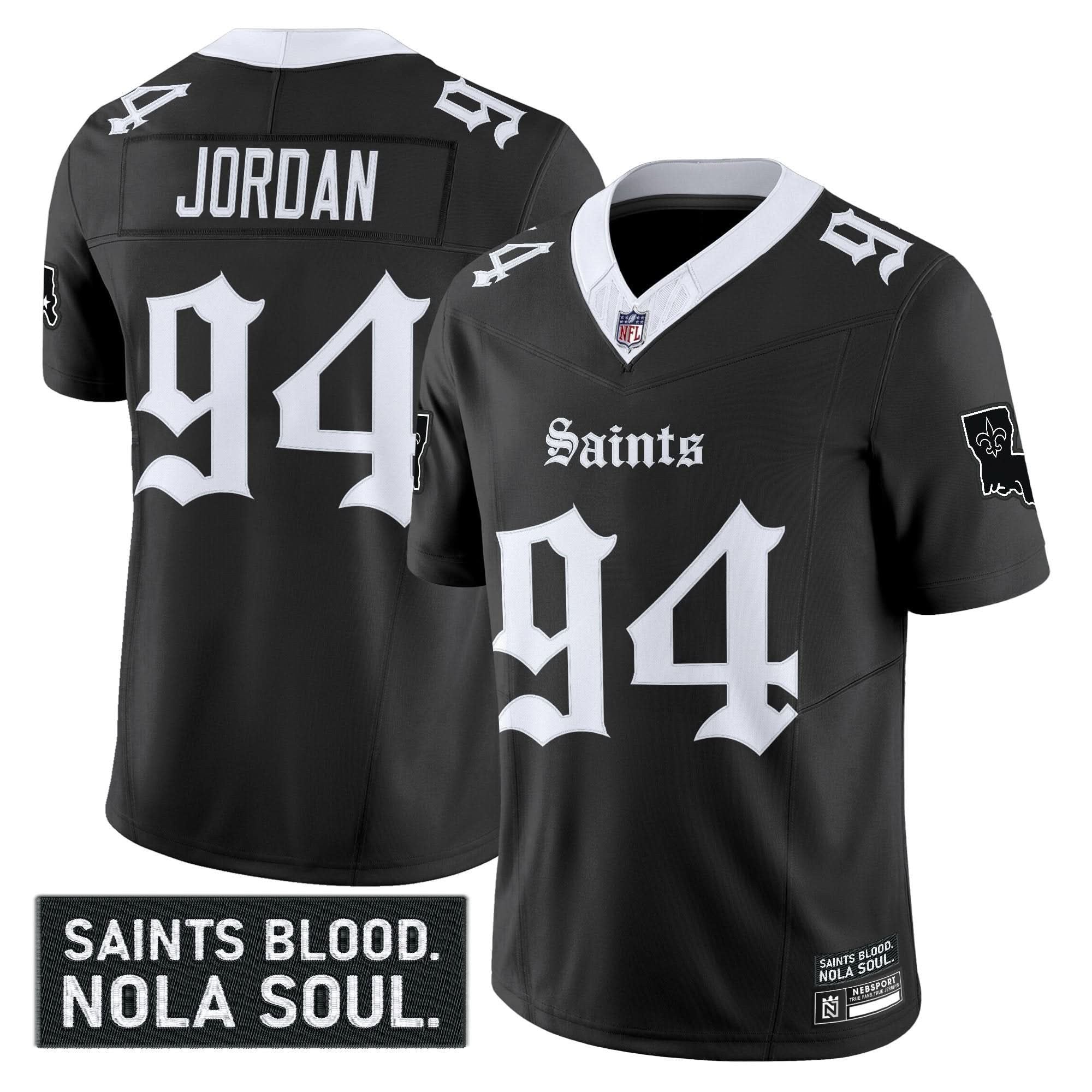 New Orleans Saints 'Gothic Vieux CarrÃÂÃÂ© Edition' Vapor Jersey - All Stitched
