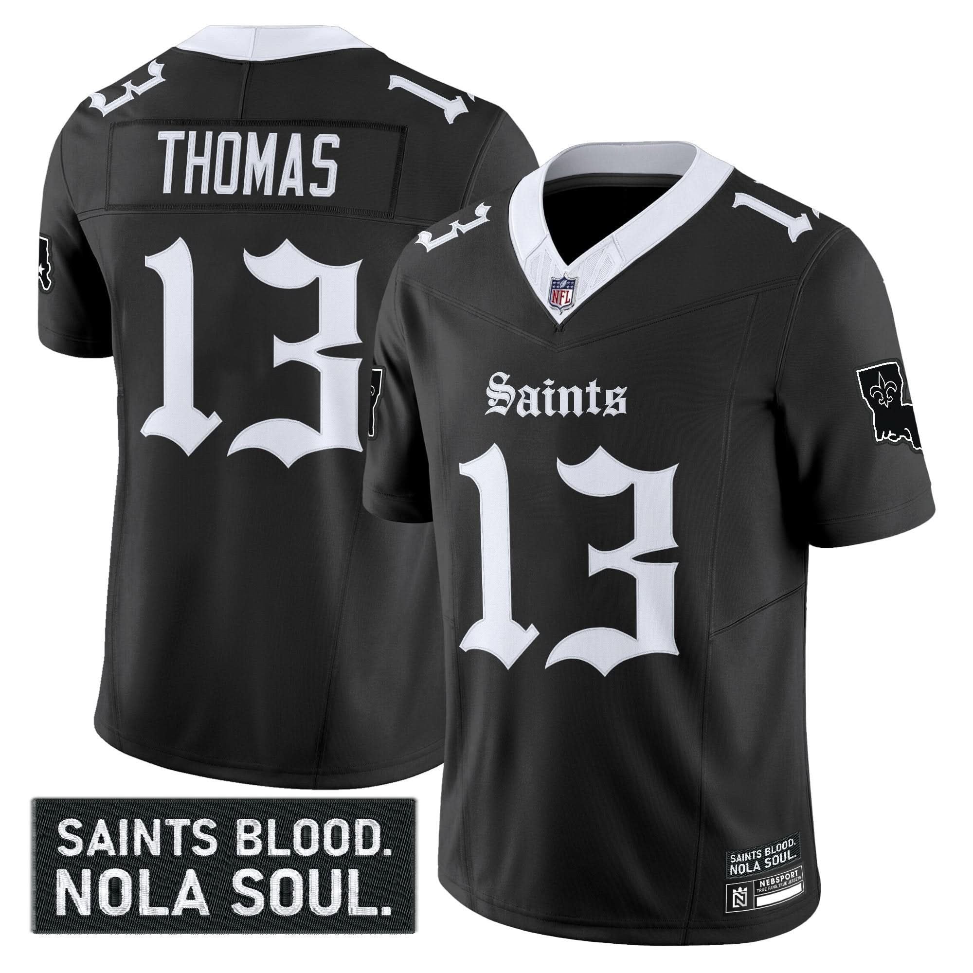New Orleans Saints 'Gothic Vieux CarrÃÂÃÂ© Edition' Vapor Jersey - All Stitched