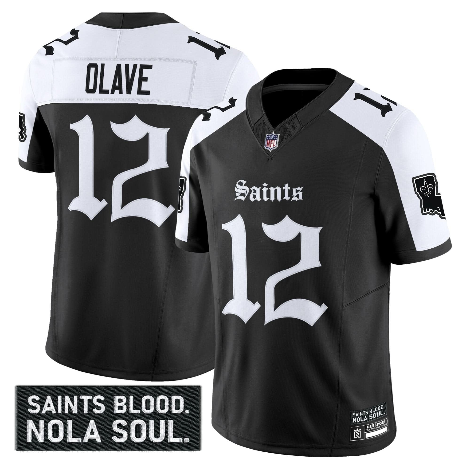 New Orleans Saints 'Gothic Vieux CarrÃÂÃÂ© Edition' Vapor Jersey - All Stitched