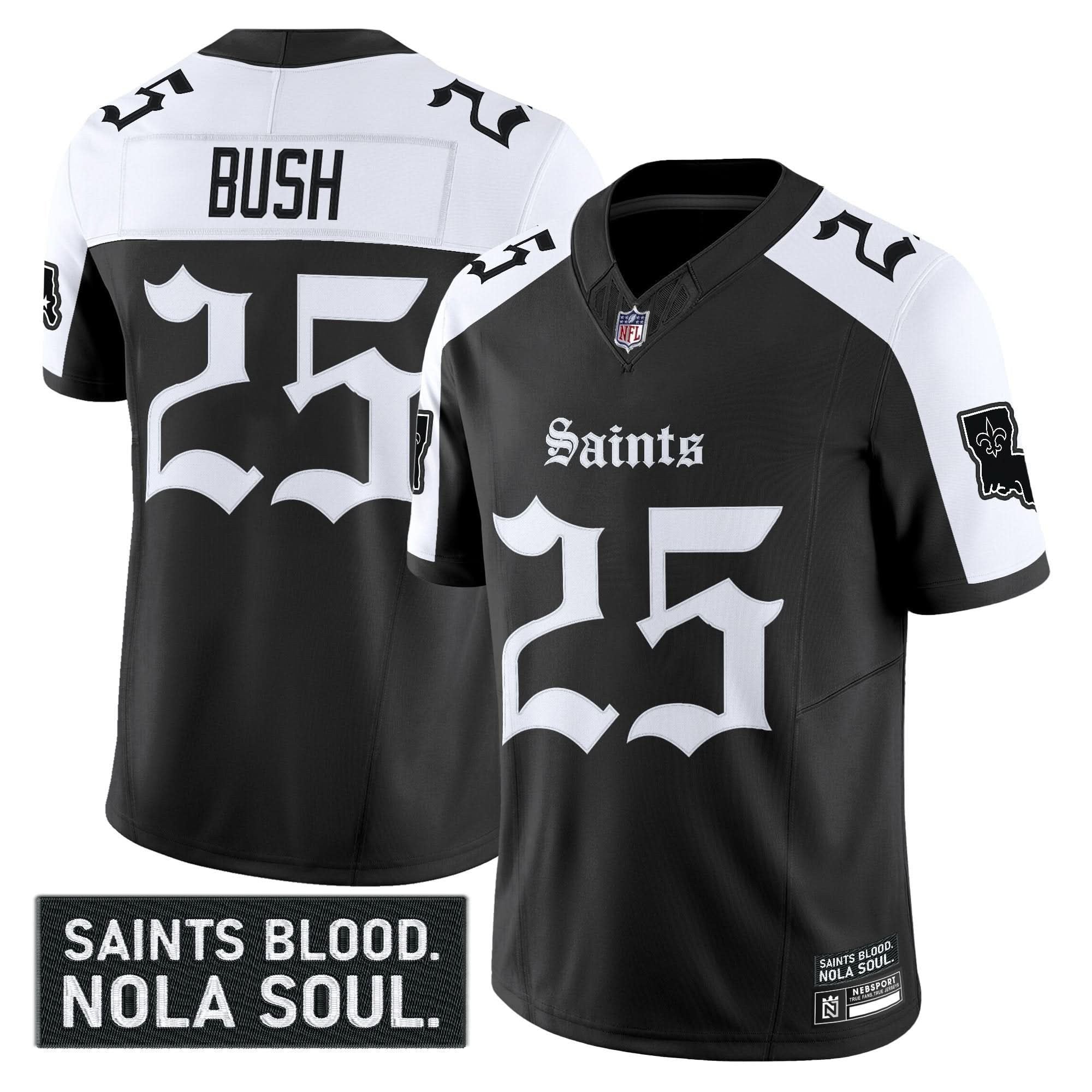 New Orleans Saints 'Gothic Vieux CarrÃÂÃÂ© Edition' Vapor Jersey - All Stitched