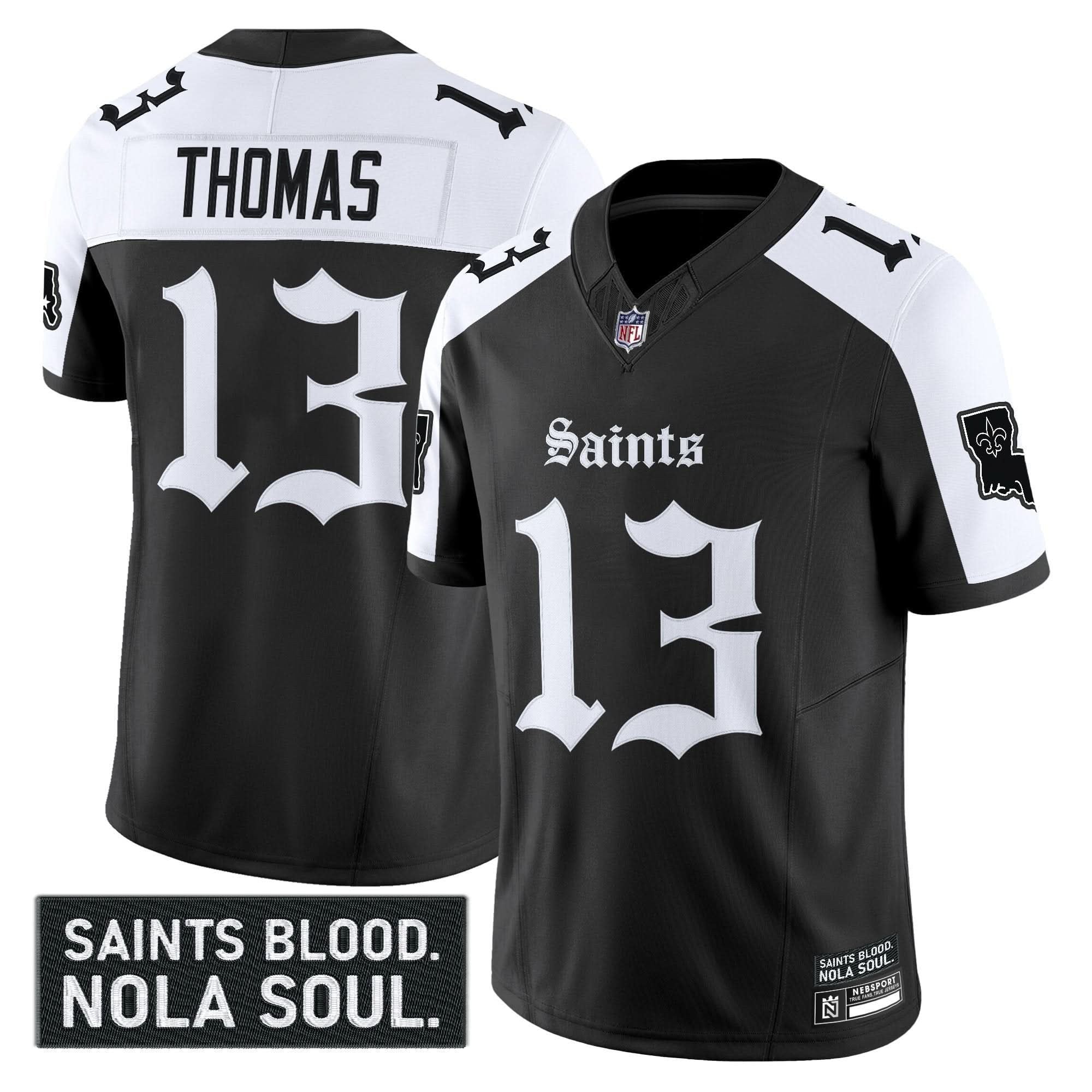 New Orleans Saints 'Gothic Vieux CarrÃÂÃÂ© Edition' Vapor Jersey - All Stitched