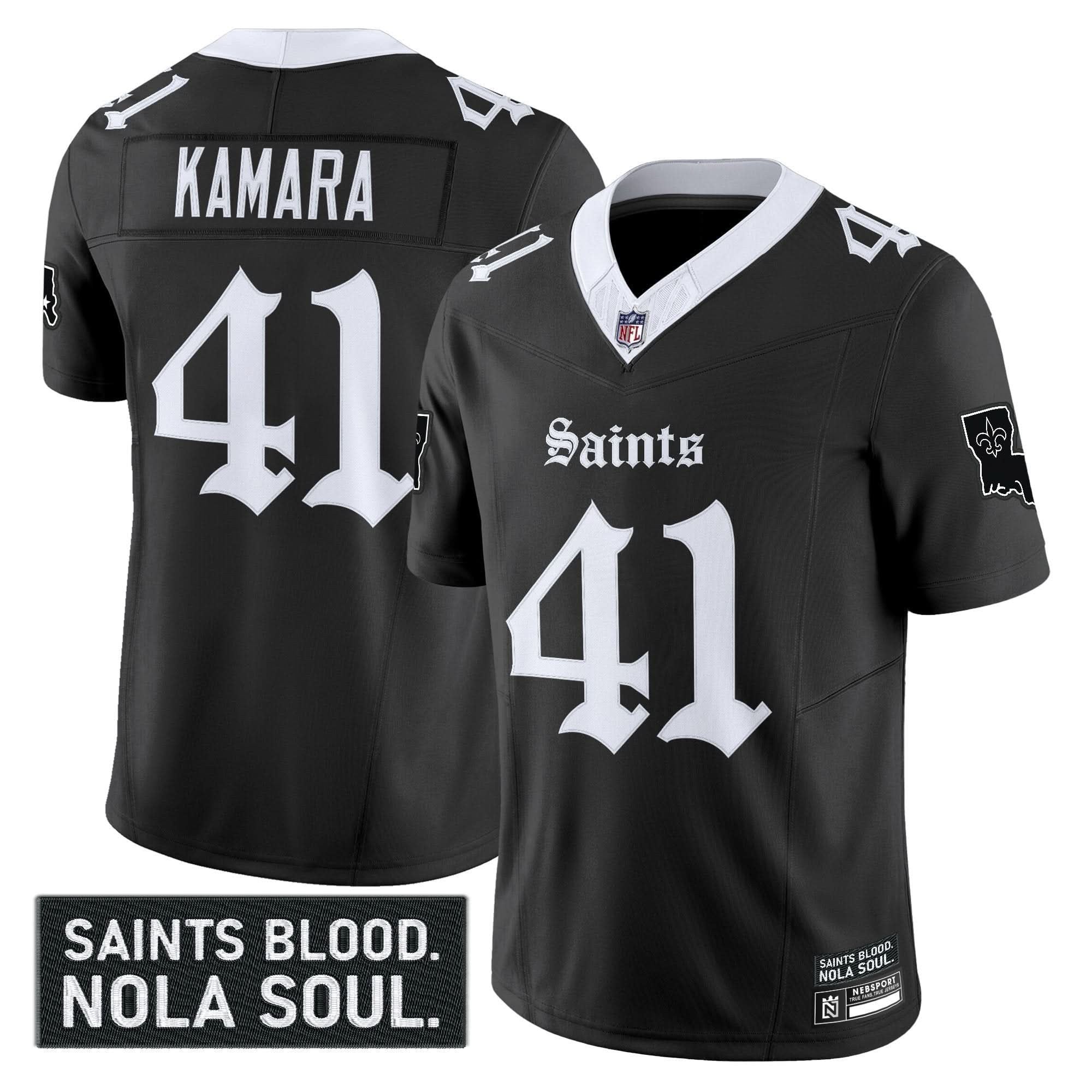 New Orleans Saints 'Gothic Vieux CarrÃÂÃÂ© Edition' Vapor Jersey - All Stitched