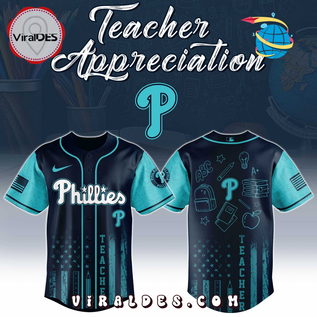 Philadelphia Phillies MLB x Teacher Appreciation Day Baseball Jersey